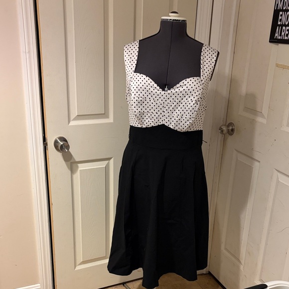 torrid Dresses & Skirts - Black Skirt with White Polka Dot Bust Dress 14